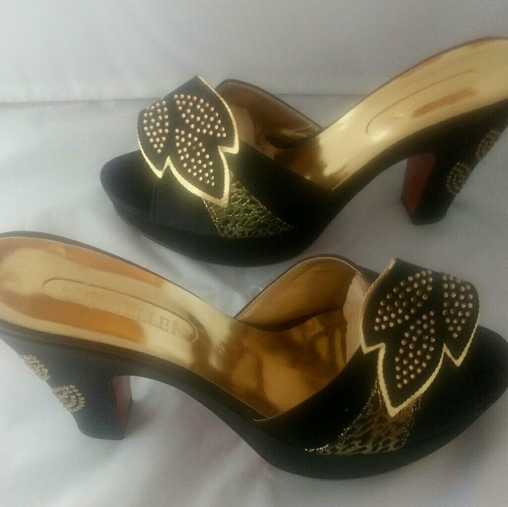 Italian Black Embellished Sandal