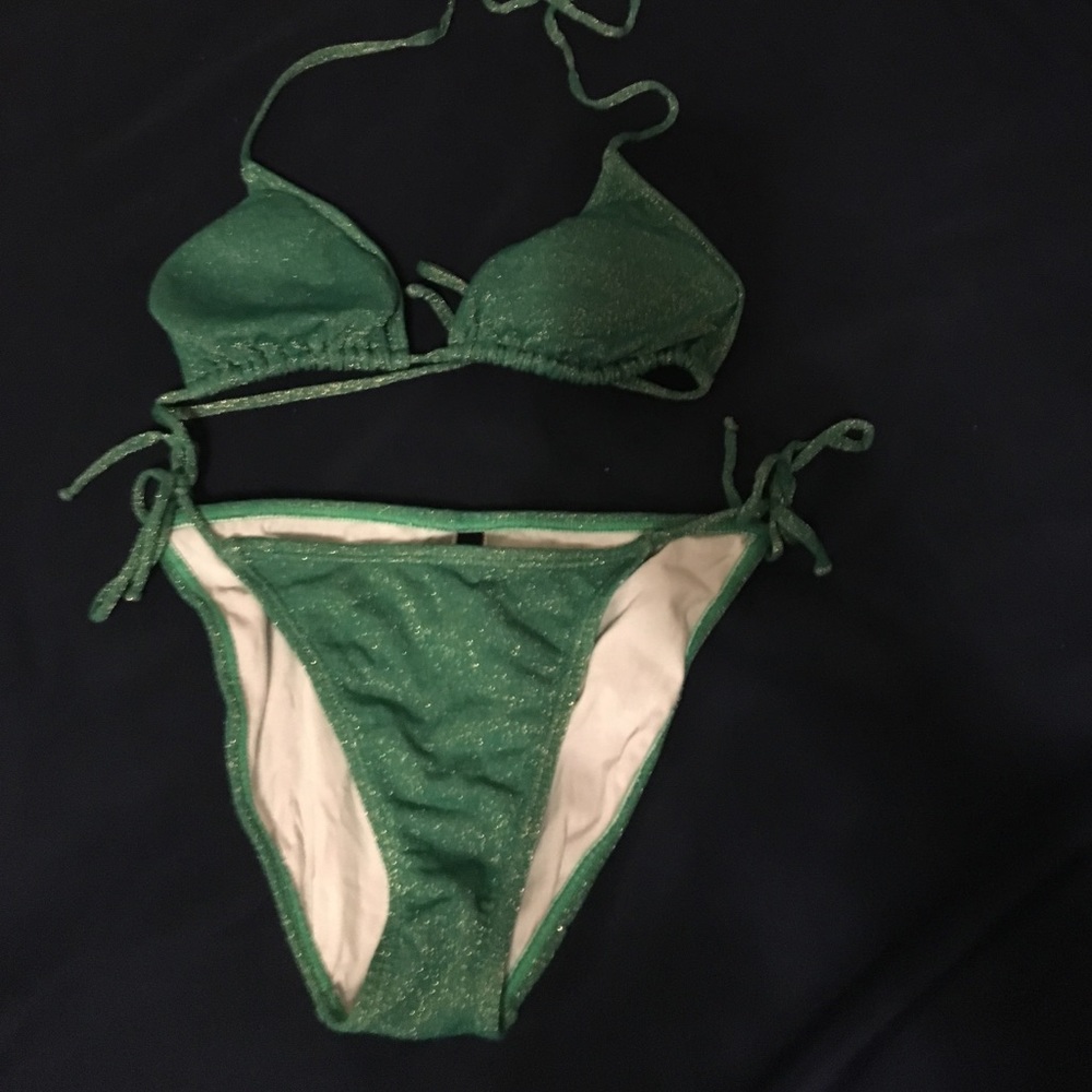 Emerald green sparkly bikini