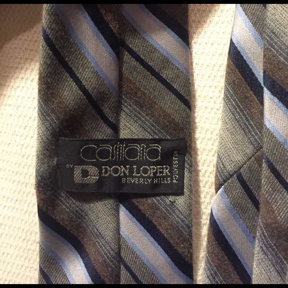 Gray, Brown, and Blue Striped Tie - Picture 3 of 3
