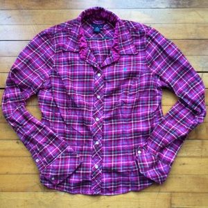 AMERICAN EAGLE pink plaid flannel shirt