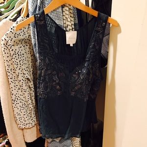 Small Navy Tank Top with GORGEOUS Detailing