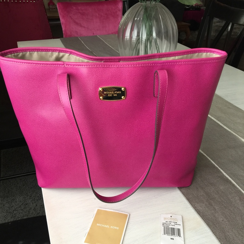 Michael Kors Fuschia Hot Pink Jet Set
