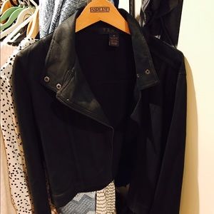 Small Black Moto Jacket - Fabric