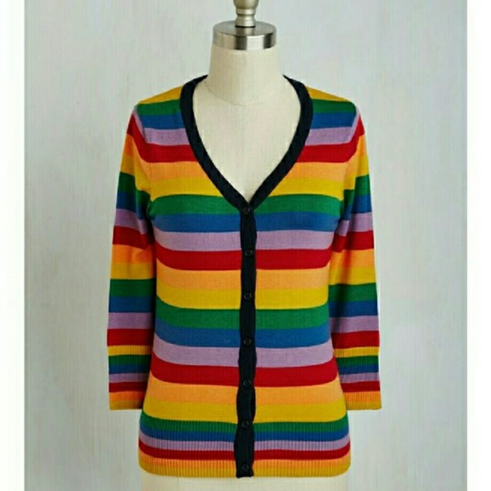 Modcloth Charter School Cardigan in Rainbow