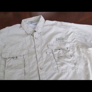 Columbia pfg white, four pocket shirt/coverup