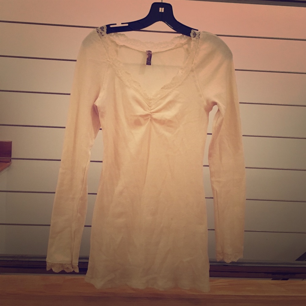 Free People Waffle long sleeve