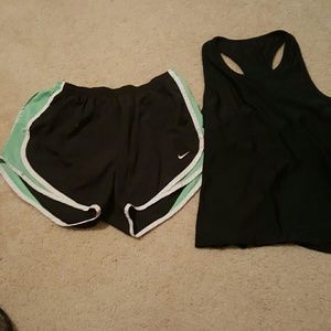 Nike shorts and racer back athletic top