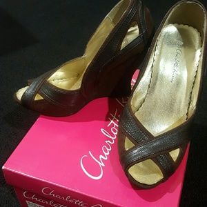 Charlotte Russe Brown Wedged Heels