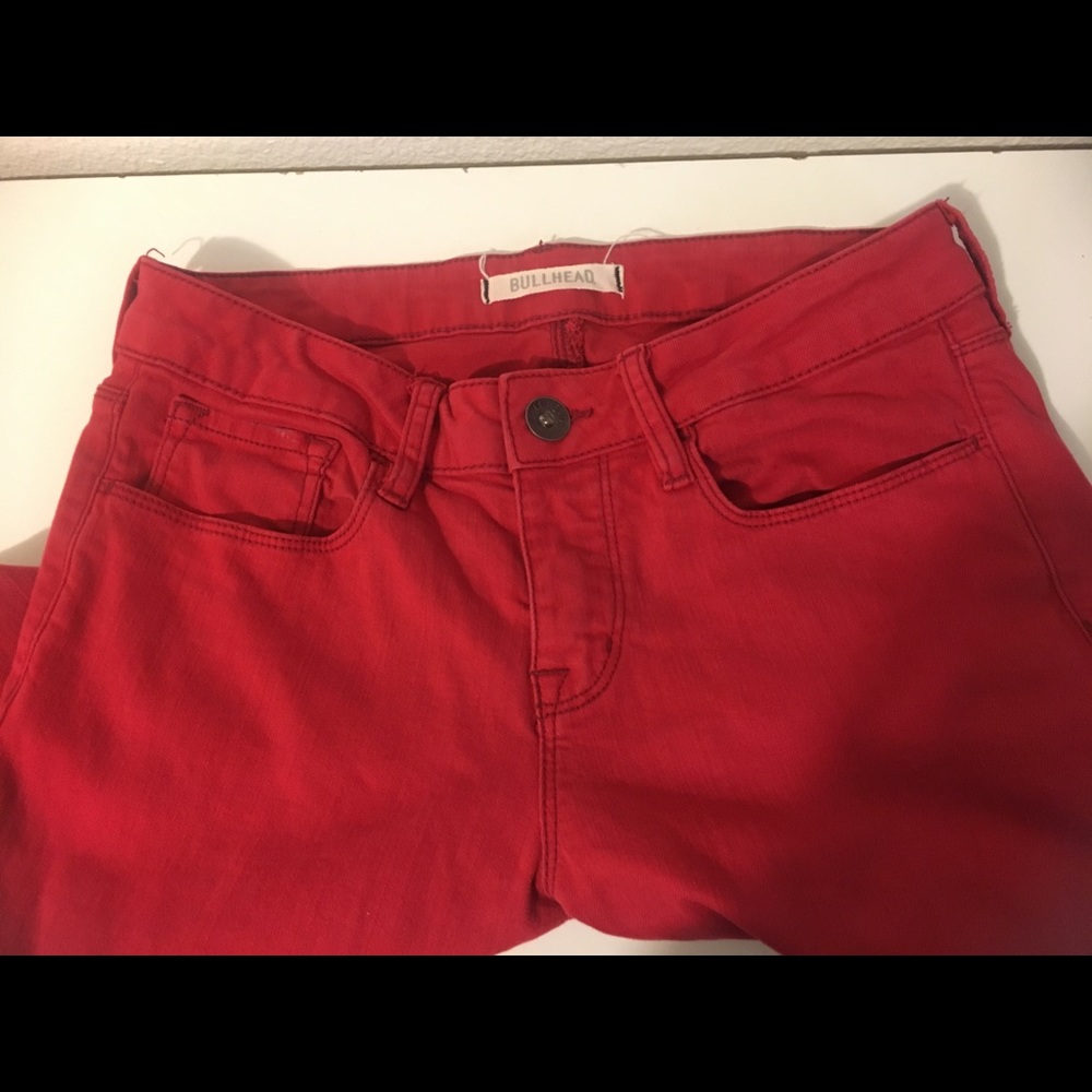 Bullhead Red Skinniest Jeans Size 7
