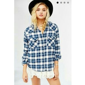BDG Lace Petticoat Flannel Shirt