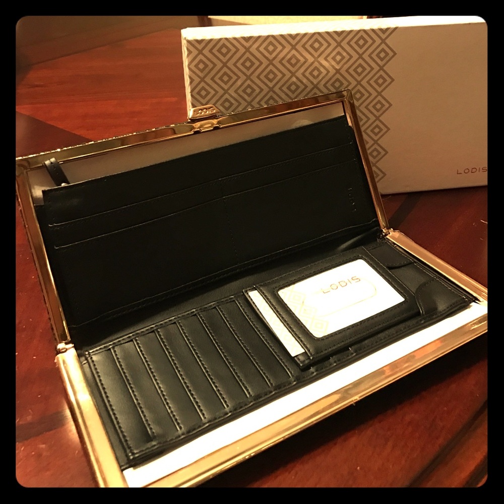 Lodis Andra framed framed clutch wallet