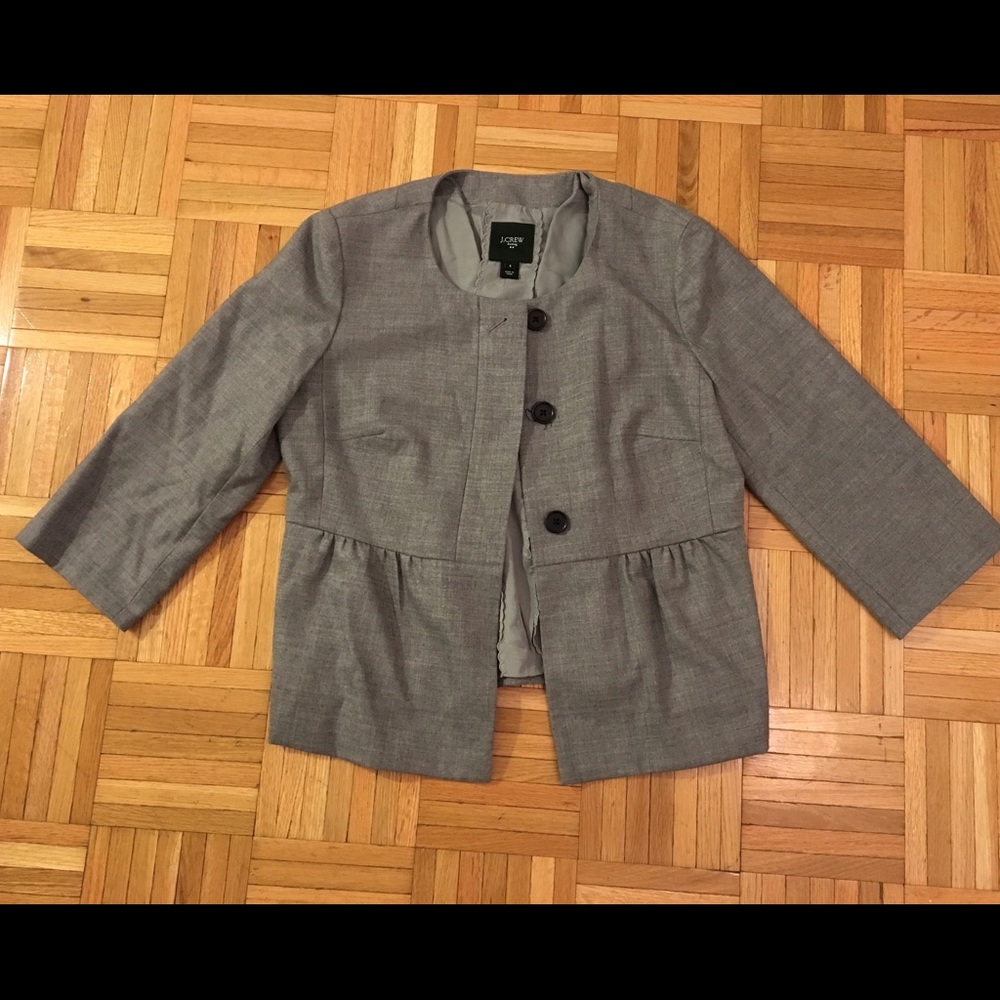 J. Crew Grey Peplum Blazer