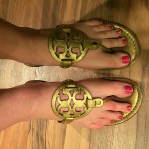TORY BURCH gold Miller Sandals