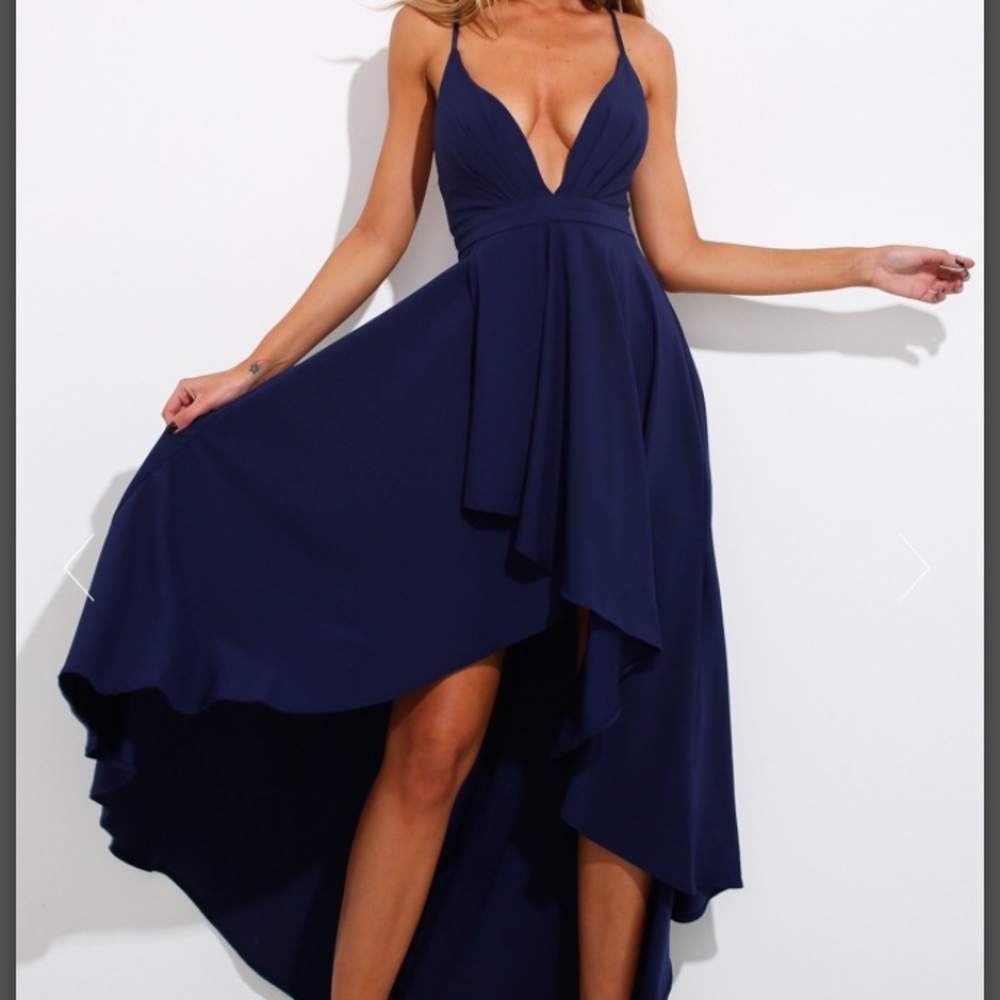 Navy hot gossip maxi dress