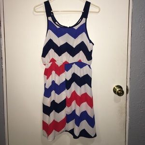 Rue21 Red, White & Blue Fitted Dress