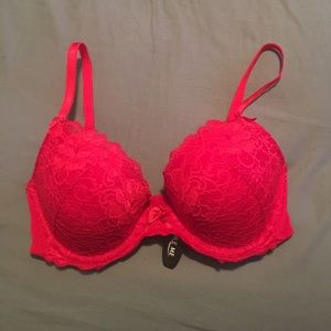 Red lace bra