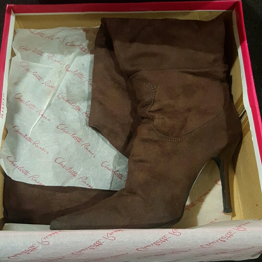 Brown Suede-like Boots