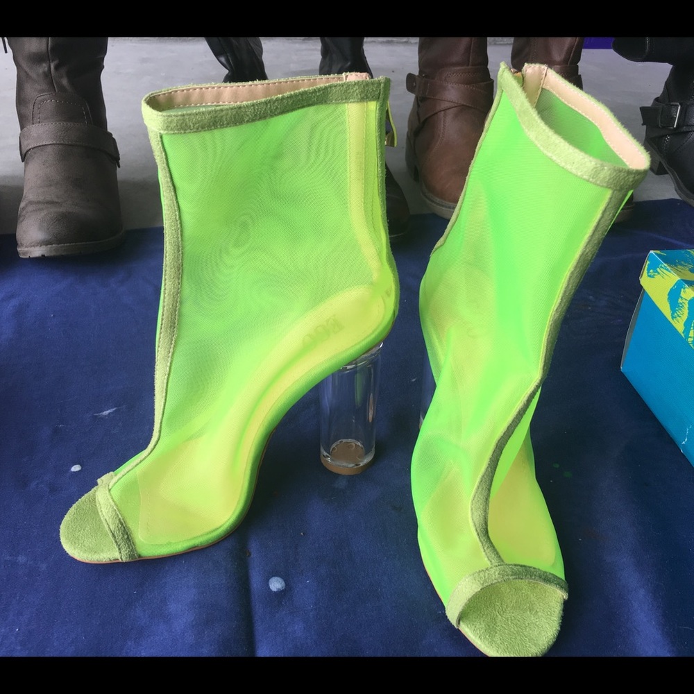Neon Green Perspex Booties