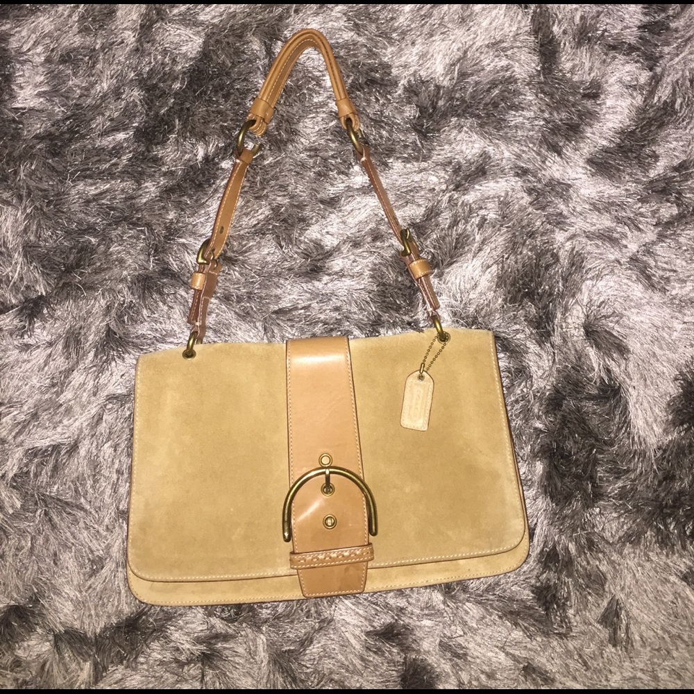 Suede coach purse