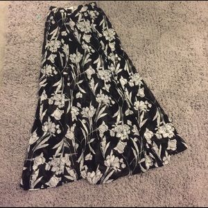 A&F floral maxi skirt with slit