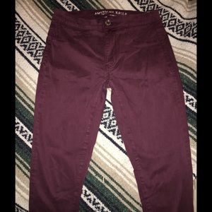 Maroon American Eagle Extreme Legging Jeans
