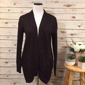 Deep Purple Knit Long Sleeve Cardigan