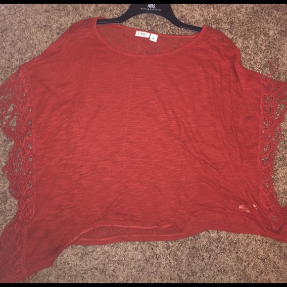 Red/orange poncho/rodeo style shirt - Picture 1 of 1