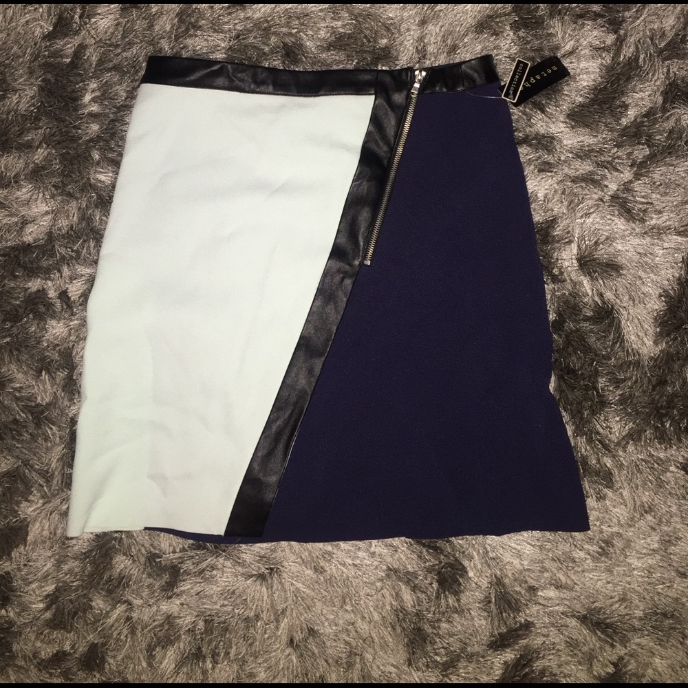 Wrap leather detail skirt
