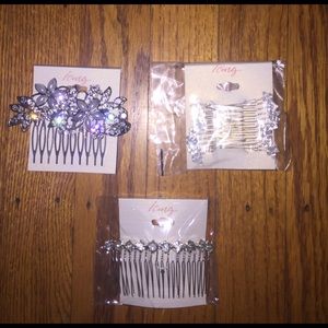 3 hair brooches new