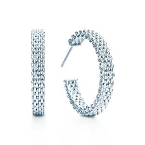 Tiffany & Co. Somerset Medium Hoop Earrings (EUC)