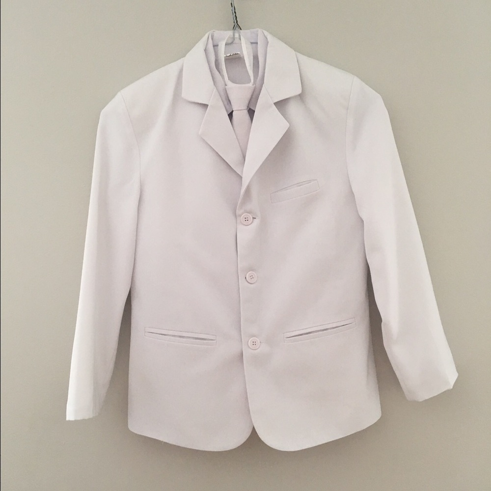Boys White Suite 5 PC