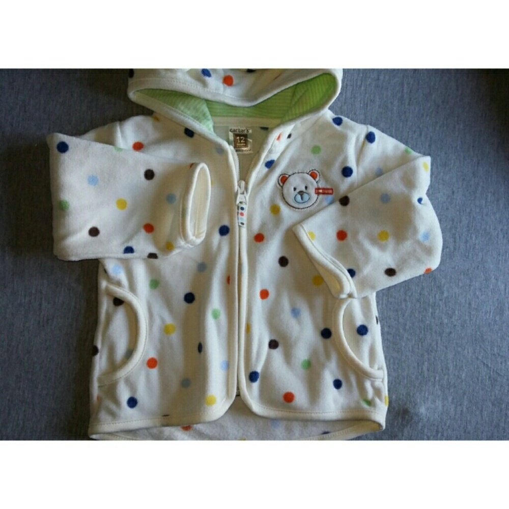 12mos polka dot fleece hoodie