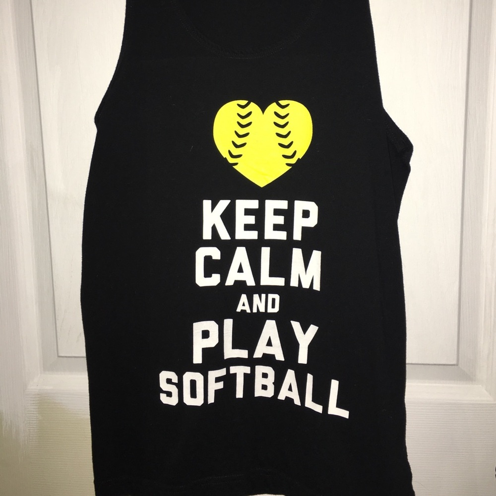 Keep Calm and Play Softball Tank Top