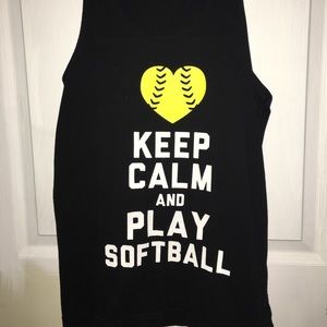 Keep Calm and Play Softball Tank Top