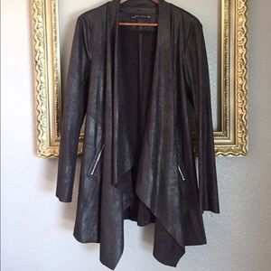 Zara black faux leather jacket