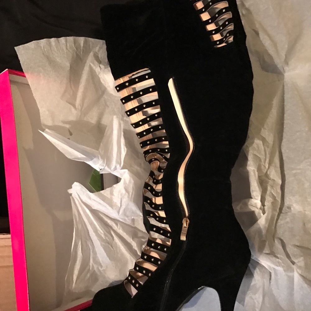 Ashley Stewart caged boots and booties