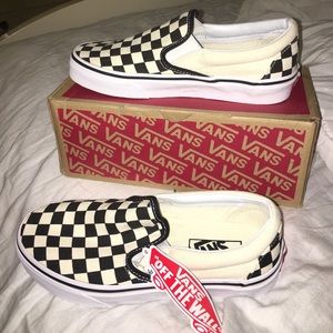 authentic checker board slip ons