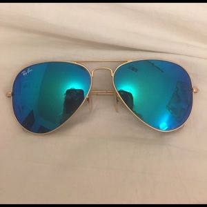 Blue Reflector Aviator Ray Bans