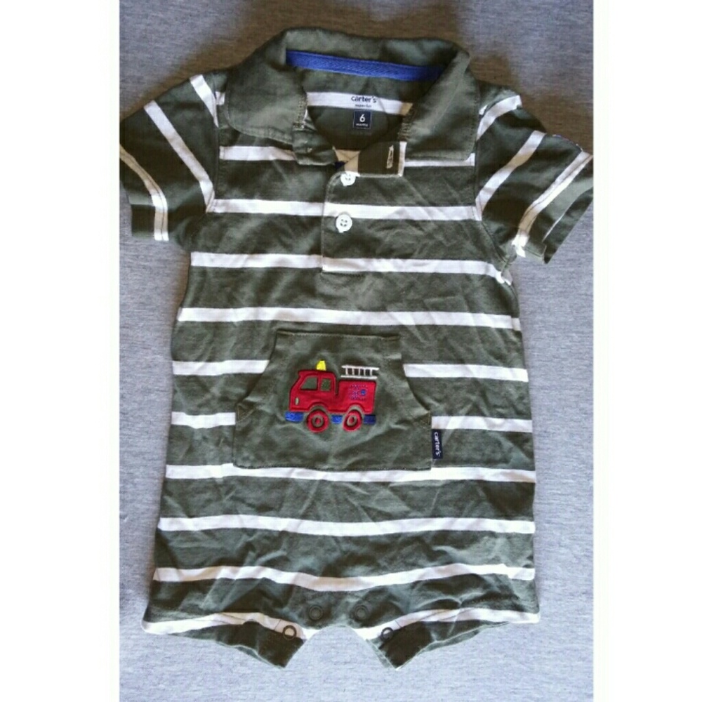 6mos firetruck play romper
