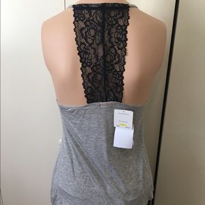 Jessica Simpson Top M Adjustable Straps Laced Trim