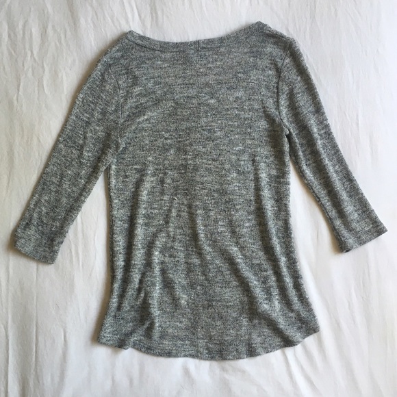 Knitted Top with 3/4 Sleeves & Hi-low Hem - Picture 2 of 2