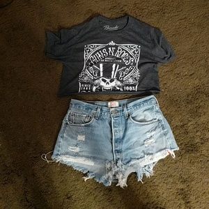 501 button up Levi cut off shorts