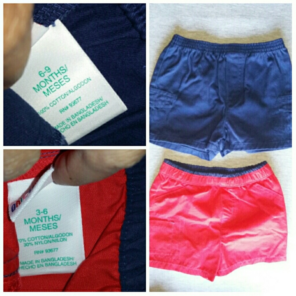 3-6mos & 6-9mos misc shorts