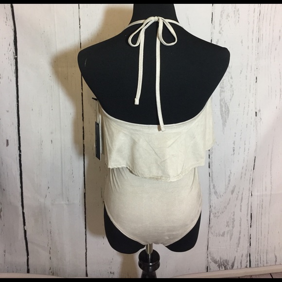 NWT Beige Suede Bodysuit - Picture 5 of 6