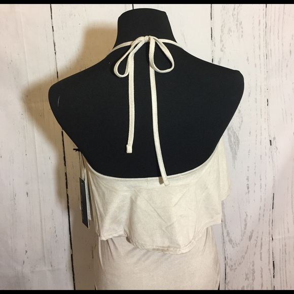 NWT Beige Suede Bodysuit - Picture 6 of 6