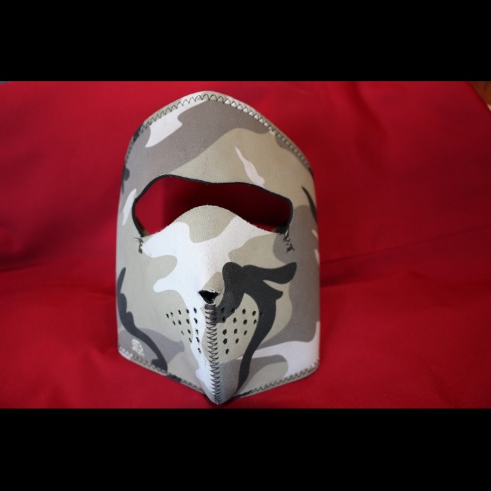 Grey camo face mask