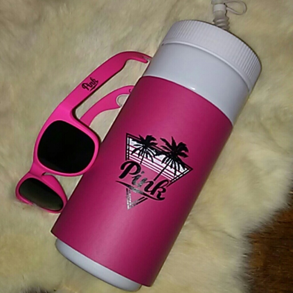 ❤ PINK 2-pc DRINK BOTTLE & SUNGLASSES