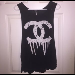 Dripping ripped Chanel muscle tee