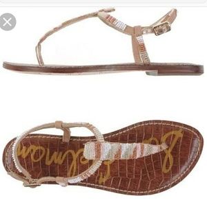 Sam Edelman beige tan toe strap sandels size 6