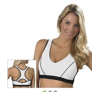 Sports Bra white and Black.Marika Brand.Size Small